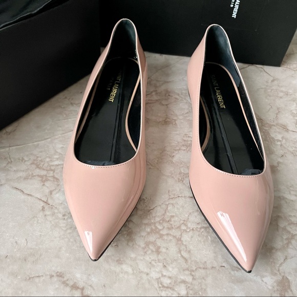 Yves Saint Laurent Paris 10 Ballerine Pointed Toe Patent Flats - Picture 2 of 8